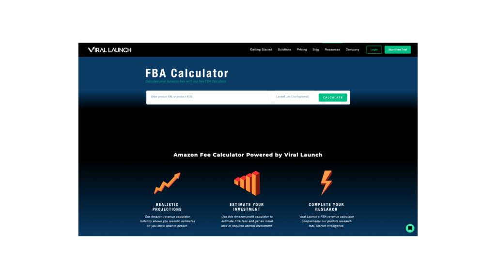 Viral Launch's Amazon FBA Calculator 