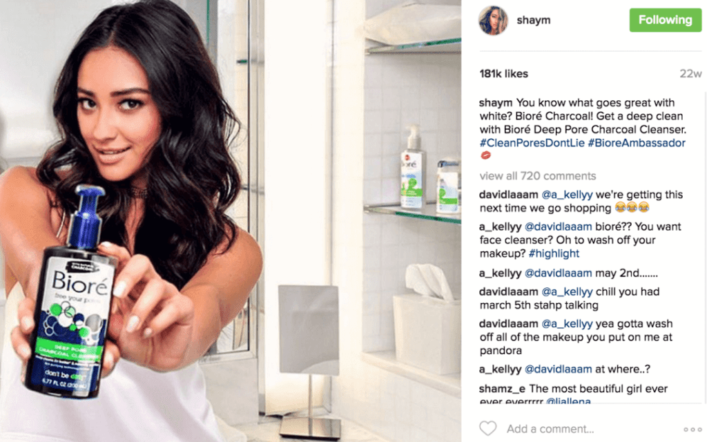 Example of using influencer content for digital marketing as an eCommerce trend