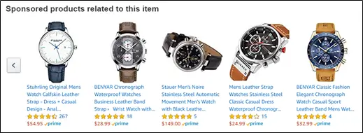 Examples of PPC amazon campaigns which is known as sponsored content