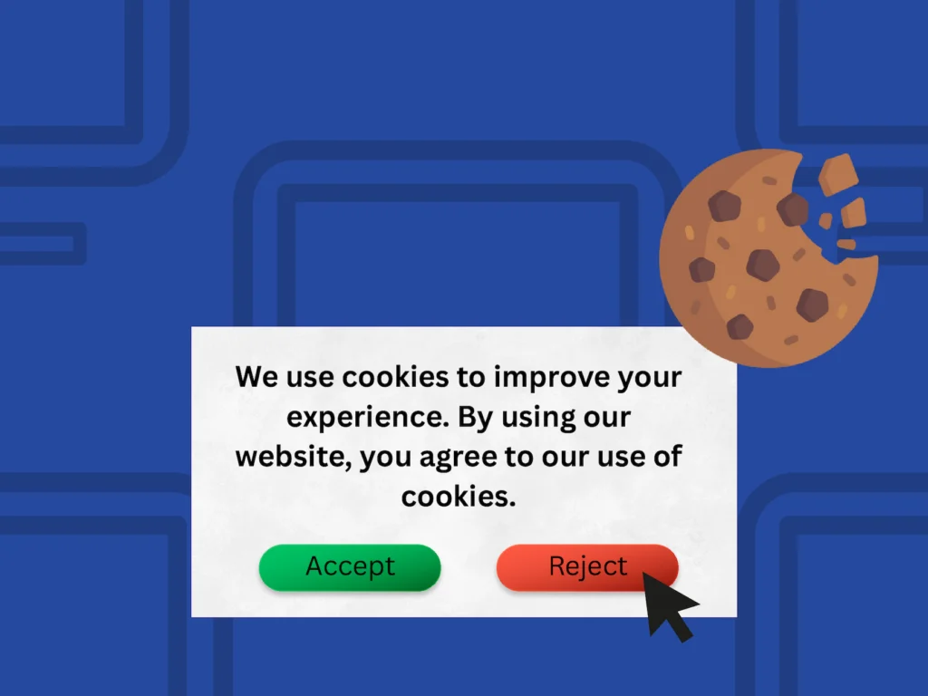 A graphic with text that says "We use cookies to improve your experience. By using out website, you agree to our use of cookies."