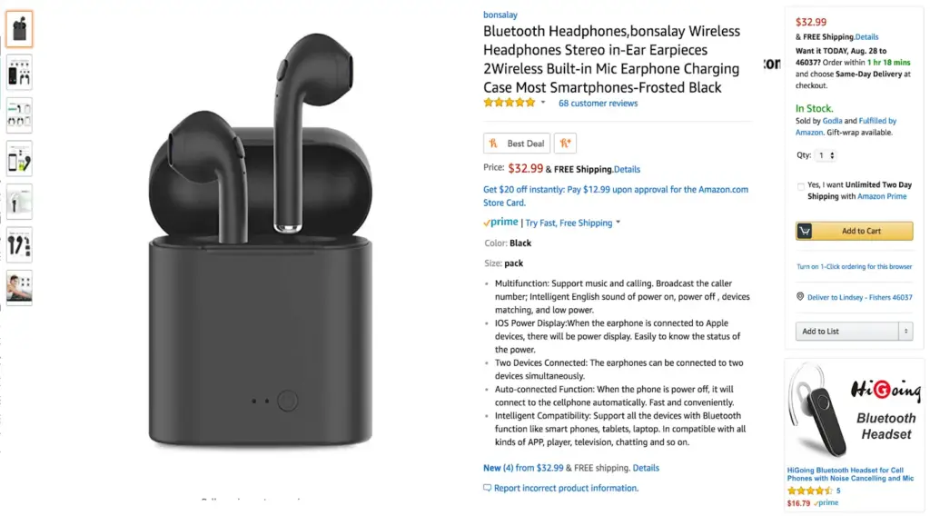 An Amazon Display Ad appearing under the checkout options on the right side of a product page. 