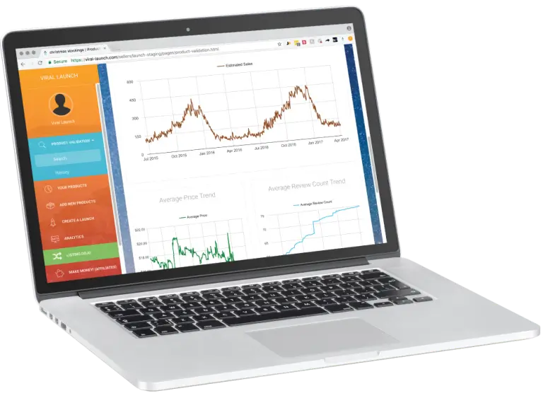 Viral Launch's Market Intelligence tool which provides accurate amazon product data and insights