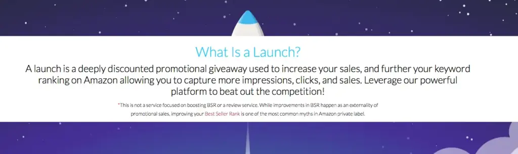 Infographic explaining that an amazon product launch is a promotional giveaway and the benefits of that