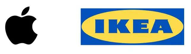 IKEA and Apple logos as examples of good logo design