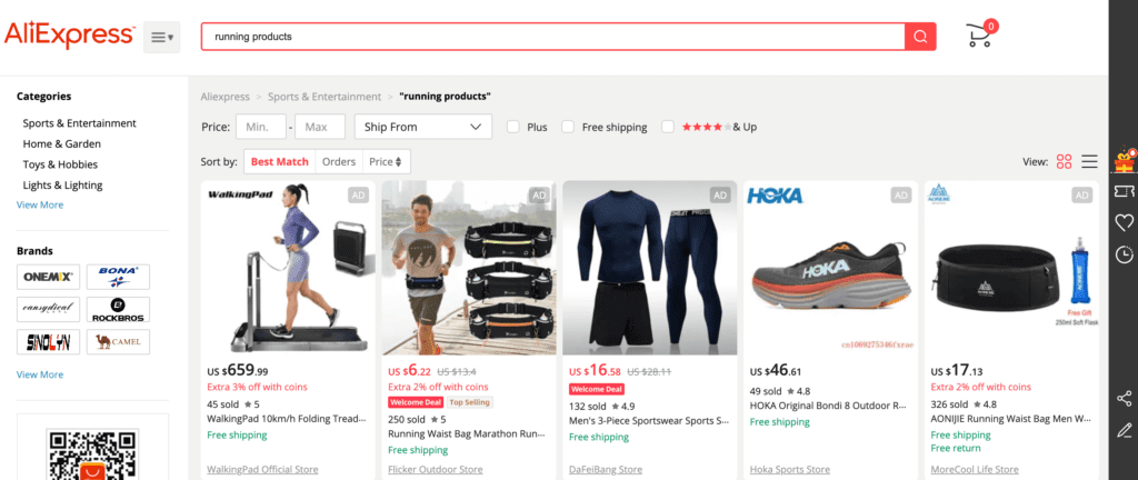 The Aliexpress homepage which is an option of a supplier for Amazon dropshipping 