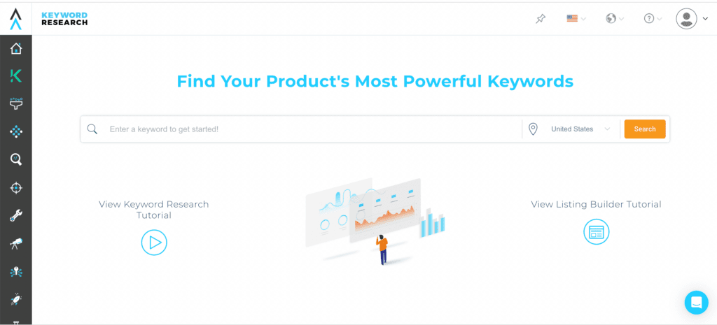 Viral Launch's Amazon keyword research tool which finds the most powerful keywords for a seller's Product Title and Product Description.
