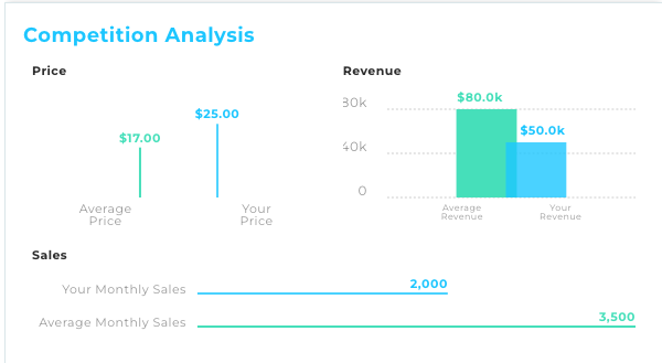 A screenshot displaying Viral Launch's competitive analysis.