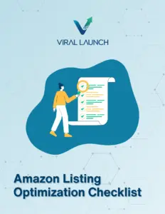 Graphic displaying the Viral launch logo and text that says "Amazon Listing Optimization Checklist."