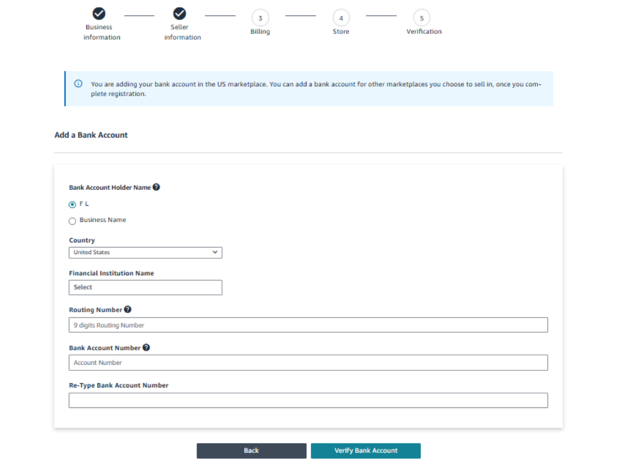 Where to enter your billing information.