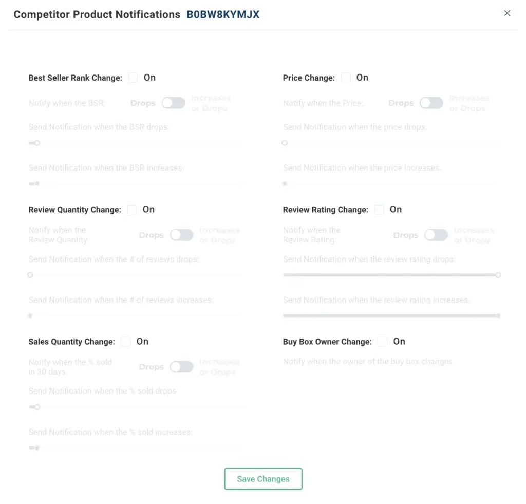 Competitor product notification from Competitor Intelligence updating you when your competitors make a change on a products' details