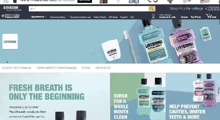 An example of an Amazon Store (an Amazon advertising tool) which is a brand's website within the Amazon platform