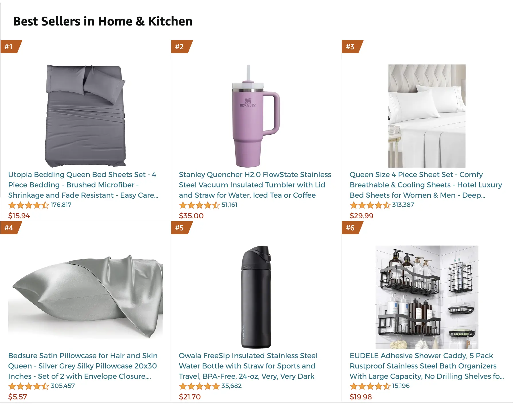 Amazon home and kitchen best seller screenshot.
