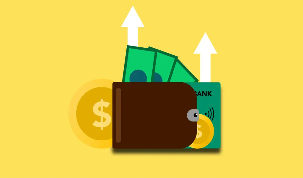 A graphic displaying a wallet and cards with money. This is reference to the fees and costs associated with Brand Registry.