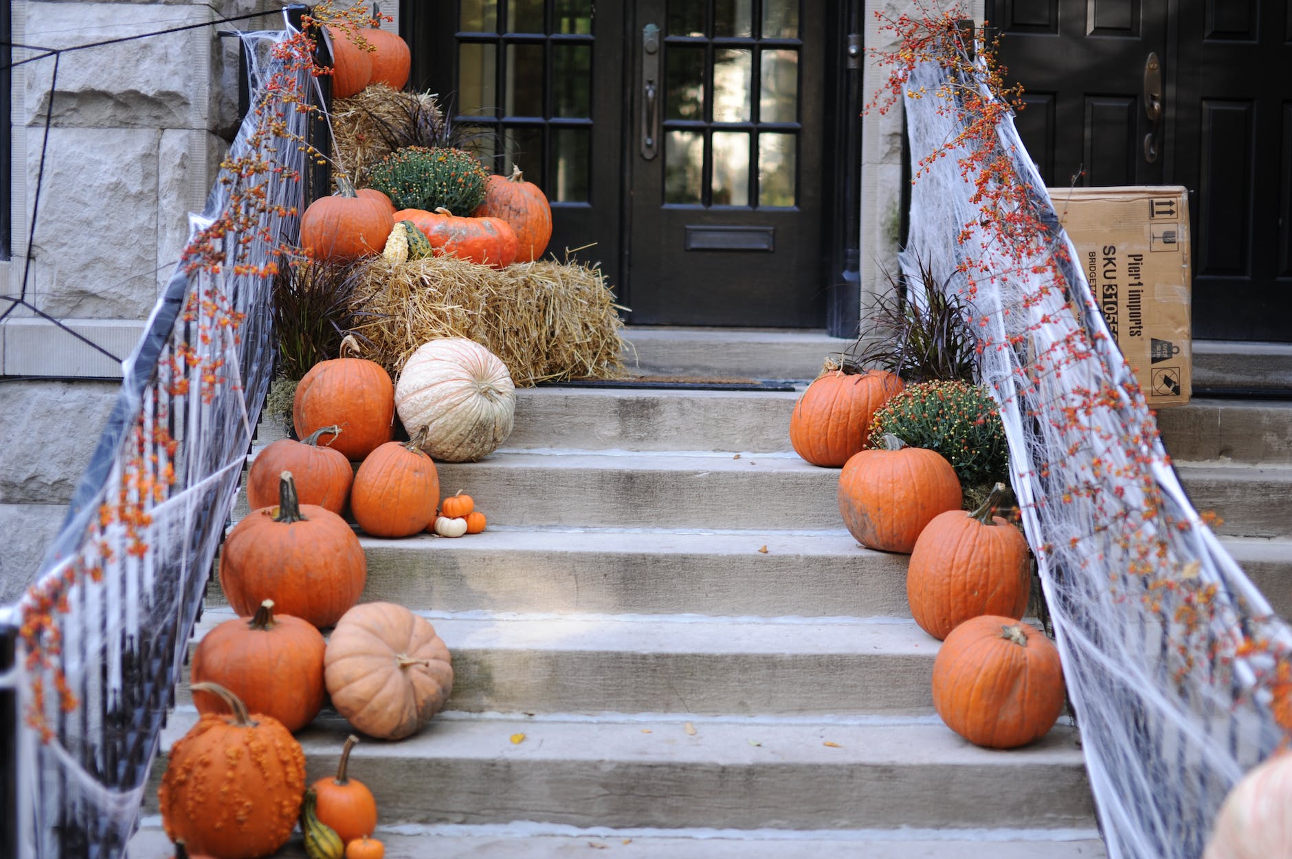 Amazon Halloween decorations in front of a home