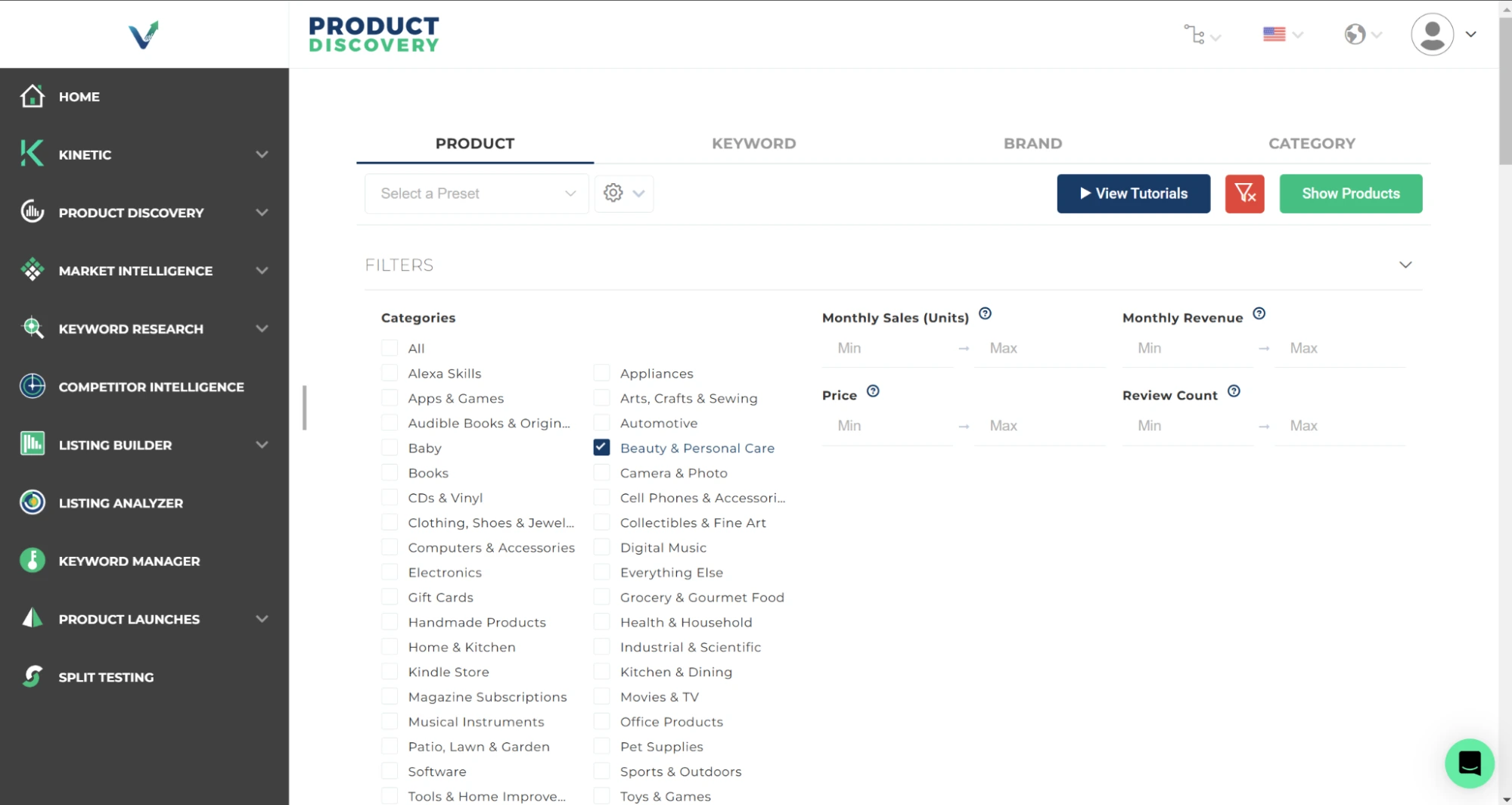 A screenshot of Viral Launch's Product Discovery Tool