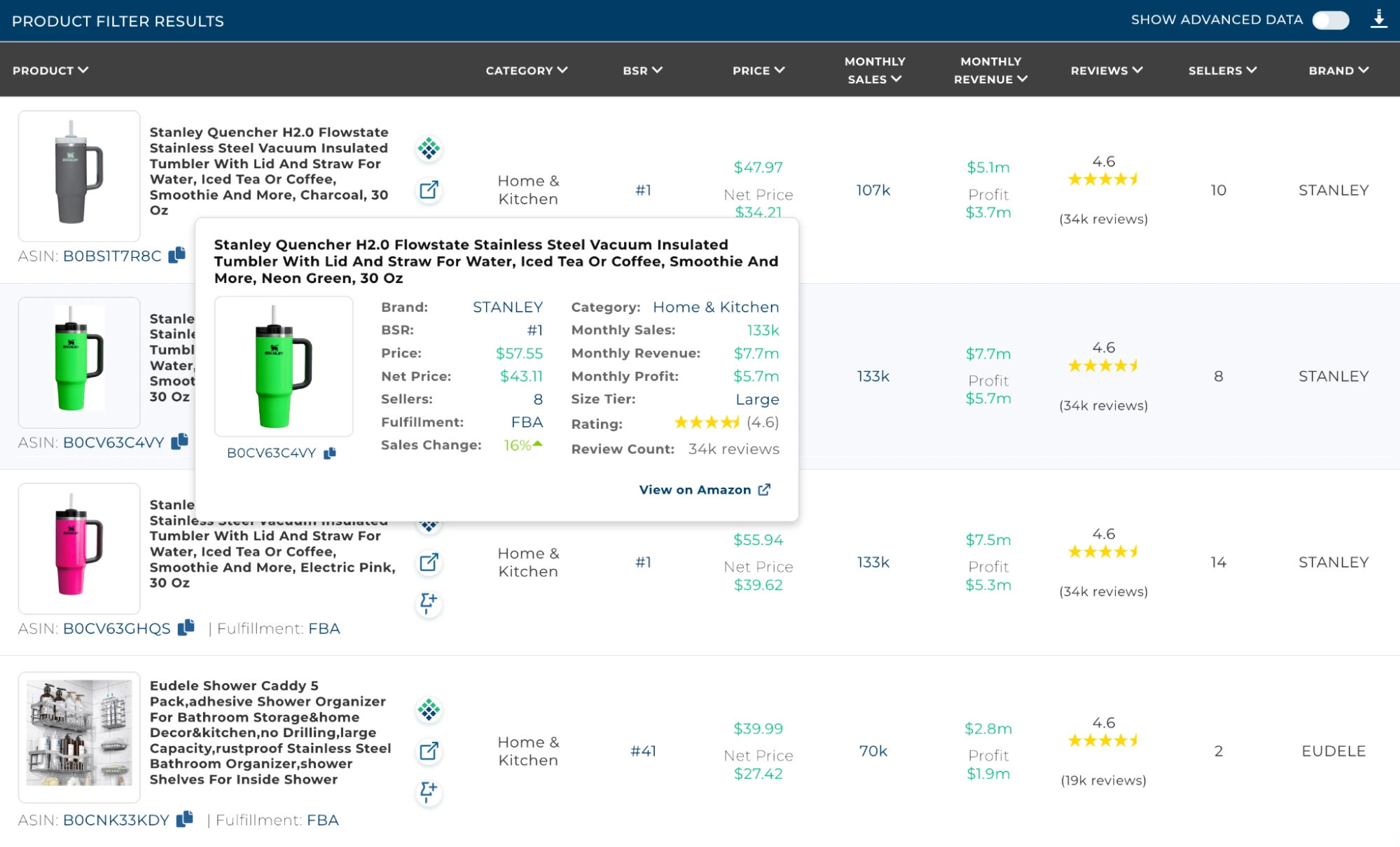 New product module popup feature in product discovery.