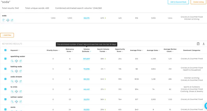 Using Keyword Research to find the seed keyword for a product listing.