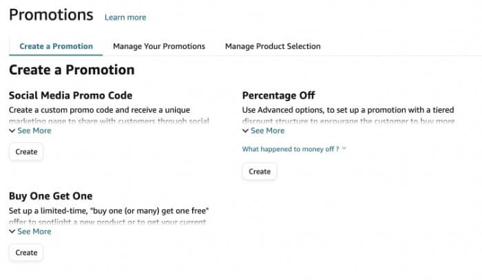 Types of amazon promotions in amazon seller central that can act as alternatives for amazon prime day 2023
