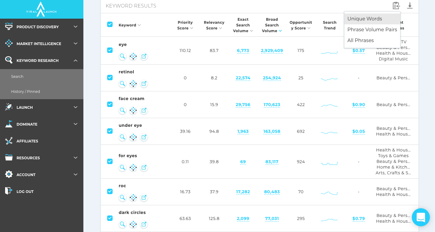 Viral Launch Keyword research tool making keyword research efficient and accurate